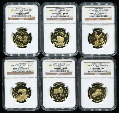 1993年-2004年十二生肖1/2盎司梅花形精制金币