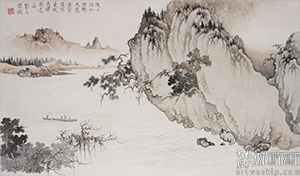 陈少梅作品《东坡赤壁图》