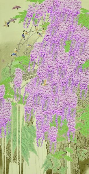 当代中国画家周彦生作品《紫云》。资料图片
