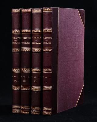 147235039号藏品19世纪伦敦出版《欧洲风景版画全集》精装一套4册