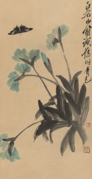齐白石(1863-1957) 工虫与鸢尾兰