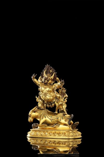 清乾隆（1736-1795） 铜鎏金外修阎魔尊 内地宫廷 H：19.5cm