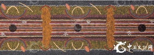 澳大利亚艺术家克利福德·泡泽姆·贾帕加利的不朽之作—《蜜蚁梦境》（HoneyAntsDreaming），估计可拍得100000—200000美元（约合人民币62.3—124.6万元）。