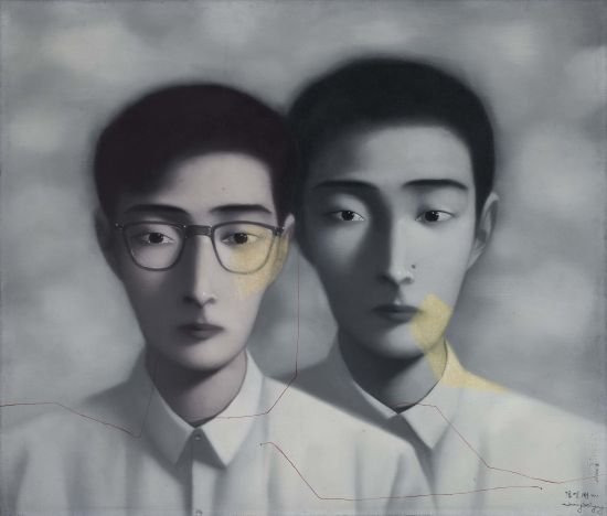 张晓刚 血缘-大家庭：同志 　　1997年 布面油画 80×100cm