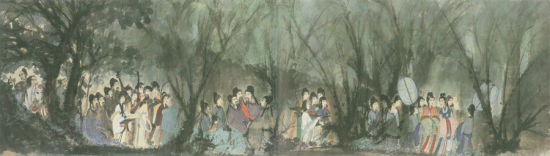 傅抱石 1944年9月《丽人行》横幅 1078万元 1996年中国嘉德秋拍