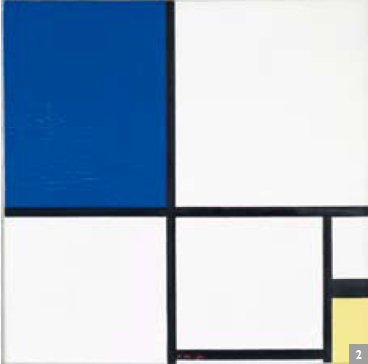 皮特· 蒙德里安的《构图二号： 蓝与黄》， 估价800万至1200 万英镑。