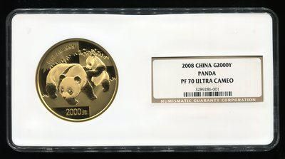 2008年熊猫5盎司精制金币