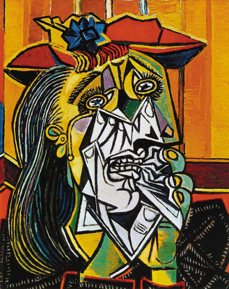 毕加索描绘另一位情人的画作《哭泣的女人》