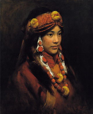 张利 《甘南藏女》 尺寸：80×65cm 估价：450,000-550,000
