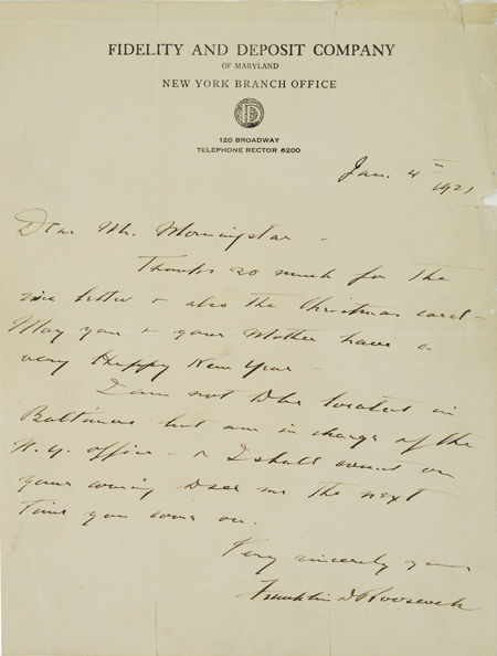 罗斯福 亲笔信
