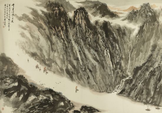 宋文治 (1919-1999) 千里江陵一日还 　　纸本镜心 1981年作 　121.5×173cm