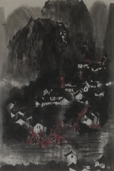 李可染 (1907-1989) 蜀山春雨 纸本镜心 68×45cm 出版：《李可染水墨山水写生画集》P28，人民美术出版社，1959年。