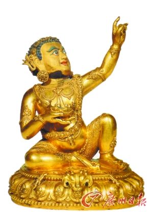 明永乐宫廷铜鎏金大成就者毗瓦巴坐像