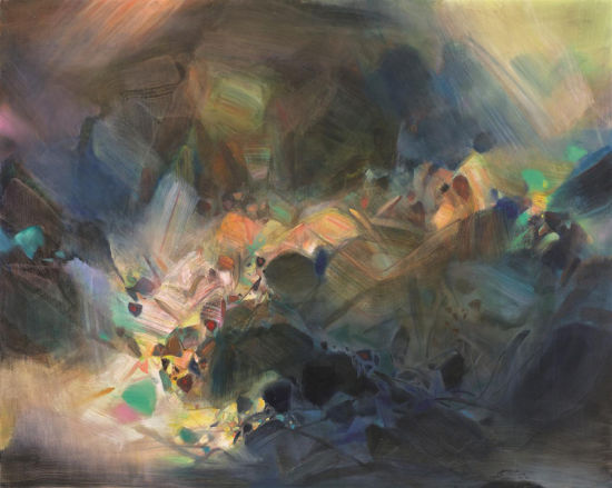 朱德群（1920年生）《大鸣大放》，油彩画布，1995–2003年作，199.7 x 250.2公分