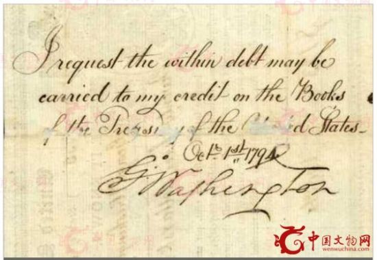 据悉，由美国前总统乔治·华盛顿于 1792 年签署并发行的一张该国联邦政府债券将于 10 月 19 日至 22 日惊艳亮相美国档案国际拍卖公司 (Archives International Auctions) 一拍会。