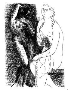 毕加索为拉波特所画的素描
