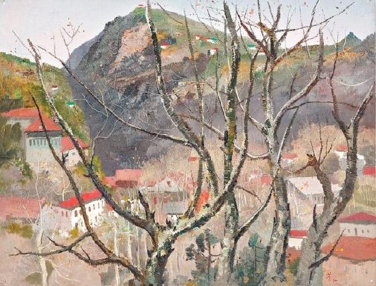 吴冠中(1919 – 2010)《庐山》，油彩木板，1974年作，45.8 x 59.8公分