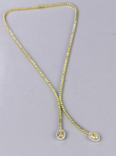 2.35克拉艳彩黄色VVS1净度钻石项链