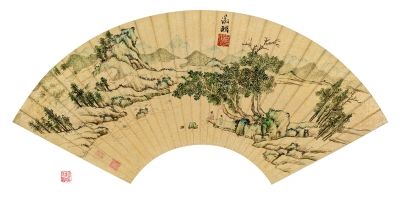 文徵明 凭江追远 设色金笺 18.5×52.5厘米 （北京保利供图）