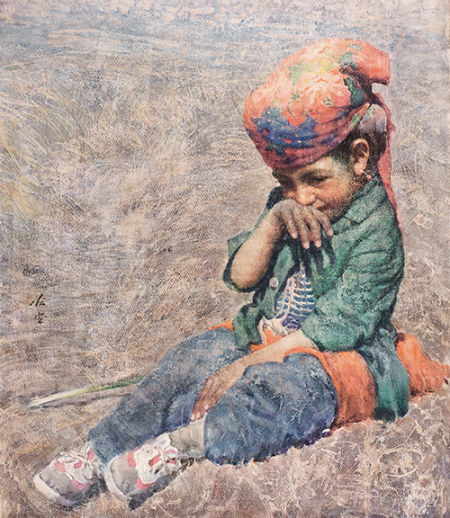 哈定 帕米尔高原上的花朵 水彩纸本 1989年 92.5×80cm 成交价：575,000元