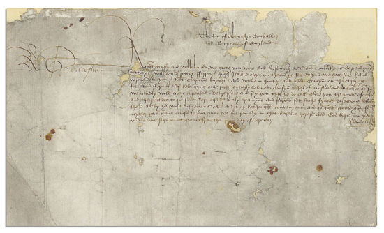 英国国王理查三世亲笔签名文件 52417美元 内特桑德斯2013年4月2日拍卖