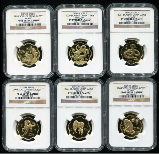 1993年-2004年生肖1/2盎司梅花金币一套