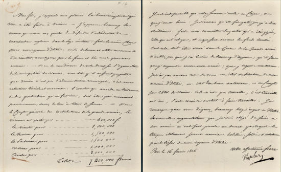 法兰西第一帝国皇帝拿破仑·波拿巴（Napoléon Bonaparte）1806年给其子尤金王子亲笔信