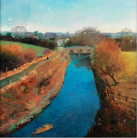 艾轩 北美记忆 宝兰色的河 油彩画布 45×45cm 1987年