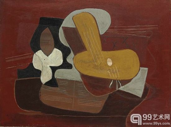 蒙纳·阿克曼藏品中的毕加索名画“Mandoline et portée de musique”