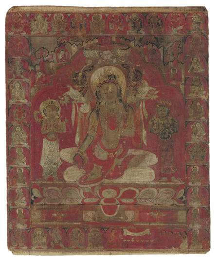 13-14世纪 西藏绿度母唐卡 176.25万美元 纽约佳士得
