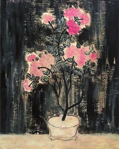 常玉《盆菊》100.5×81cm布面油画1940年代作 佳士得供图