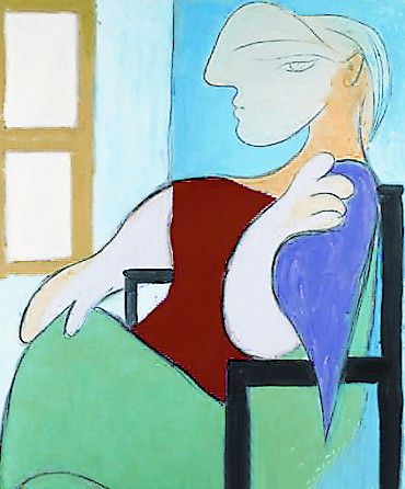 毕加索《窗前女子坐像》