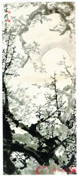 关山月 《暗香疏影》（中国画） 143.3厘米×60.8厘米