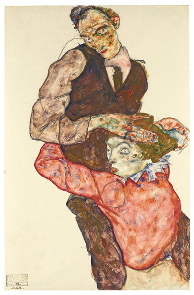 Schiele - Lovers (Self-Portrait with Wally)