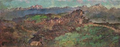 《喜马拉雅山全景》是现存唯一一幅以喜马拉雅山全景为题材的作品，其比例尺寸与同年名作《愚公移山》相近，同属徐悲鸿艺术顶峰时期的经典作品。