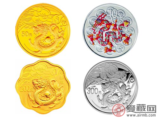 龙年金银纪念币图片和价格