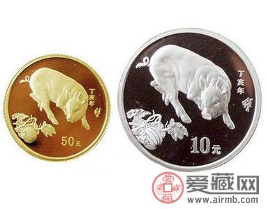 本色金银猪纪念币的图片价格
