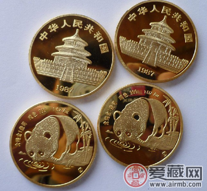 1987熊猫金银币