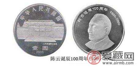 陈云诞辰100周年纪念币