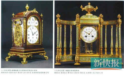 英国十八世纪威廉姆森为中国皇室定制音乐木钟 法国 十九世纪铜鎏金珐琅围屏钟