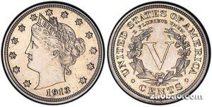 这枚100年前的自由女神头像5美分硬币，在拍卖会上拍出了300多万美元的高价。