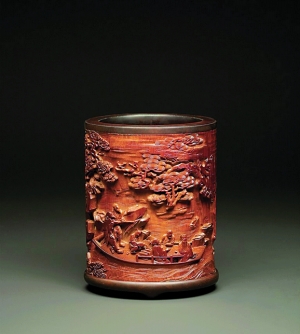 北京保利2013春拍“翦淞阁”专场拍品—清 赤壁夜游园竹笔筒