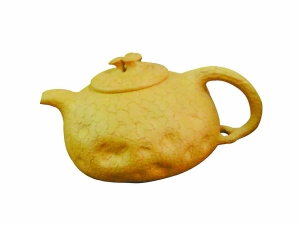 造型奇特的紫砂壶。