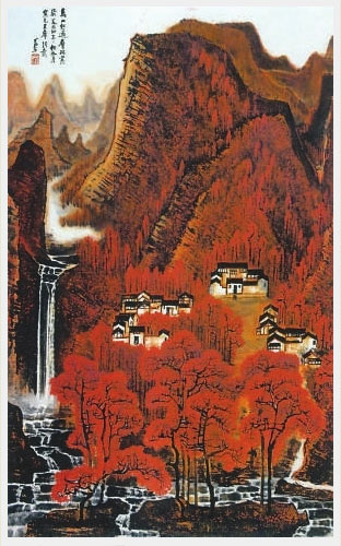 创作于1964年的《万山红遍》(图片来源于2012年10月16日《吉林日报》栏目《艺园百花》)