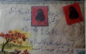 贴着1980版的猴票的实寄封。亚心网记者 曲媛媛 摄