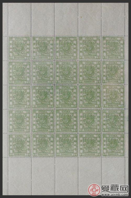 价值40万的整版25枚连张的大龙邮票