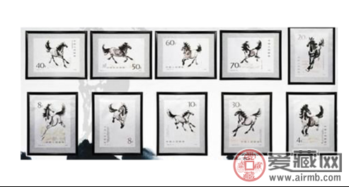 奔马丝绸邮票
